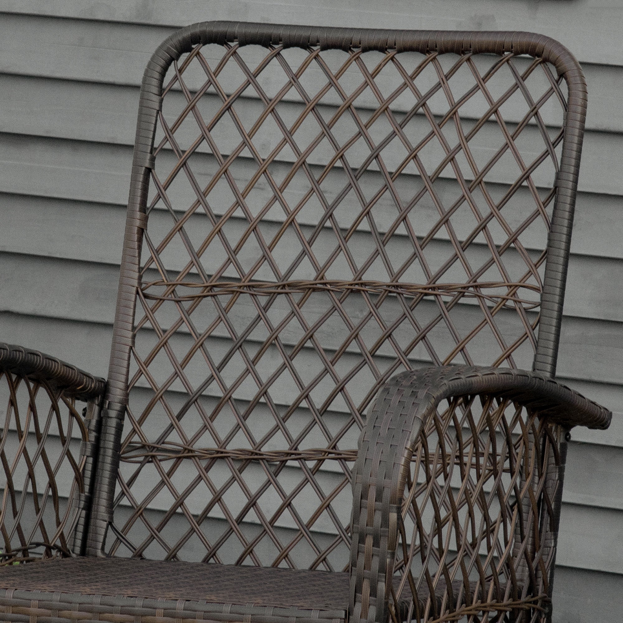 Rattan Porch Rocker w/ Plush Cushion