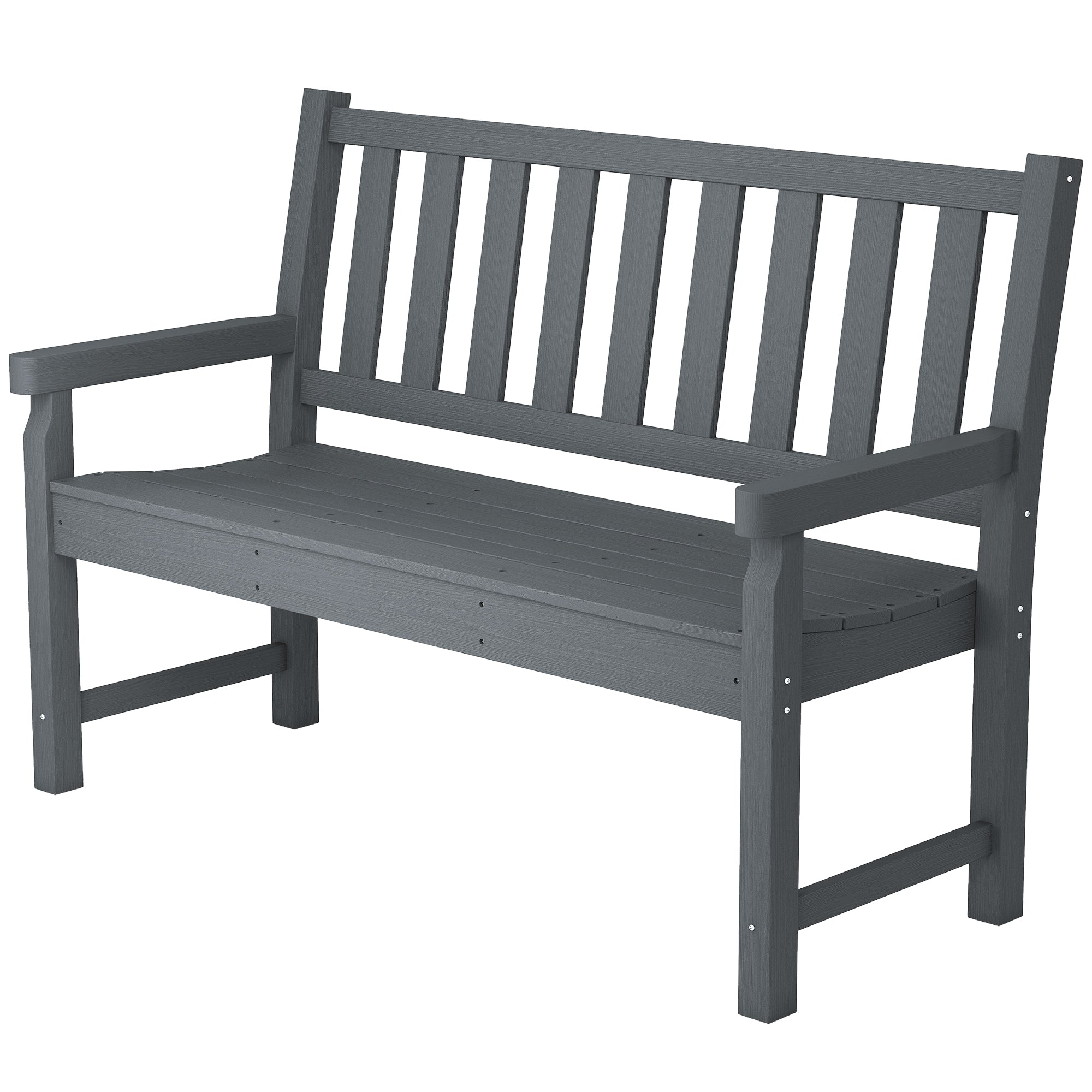 2-Person Garden Bench, HDPE Outdoor Bench with 530 lbs Capacity, Curved Seat for Backyard, Park, Porch, Lawn