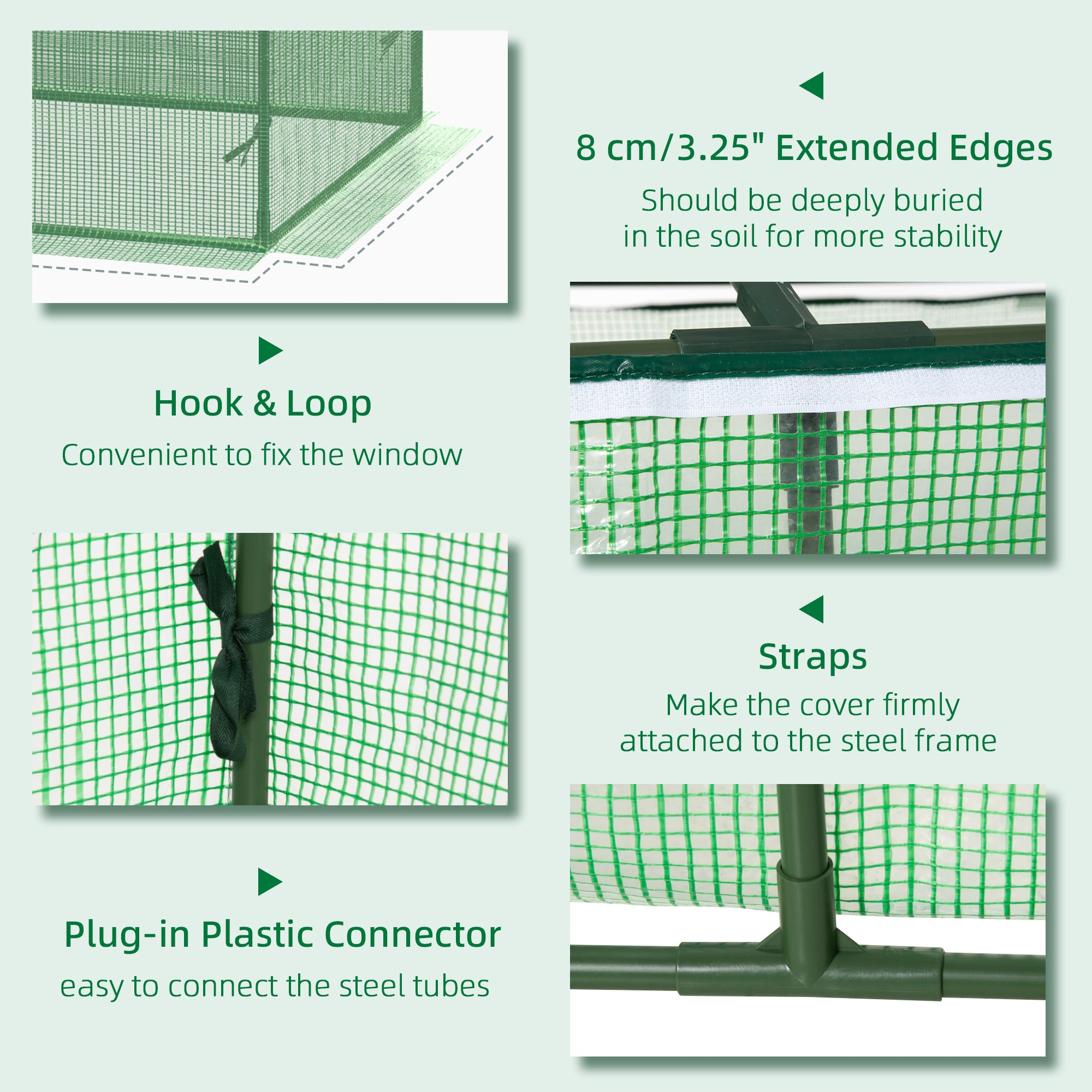 71" x 36" x 28" Mini Greenhouse Portable Hot House for Plants with Large Zipper Windows for Outdoor, Indoor, Garden, Green
