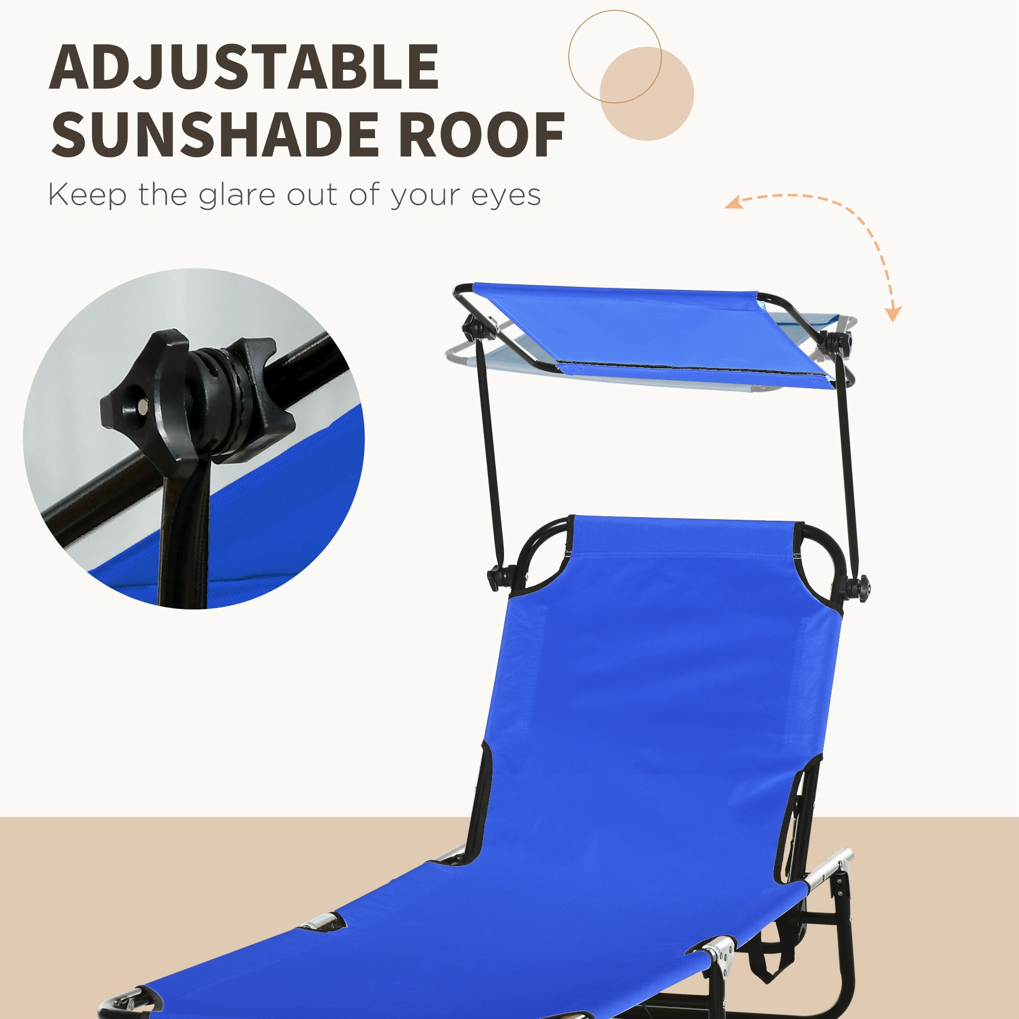Chaise Pool Lounge Chairs Set of 2, Outdoor Sun Tanning Chairs, Reclining Back, Steel Frame and Side Pocket