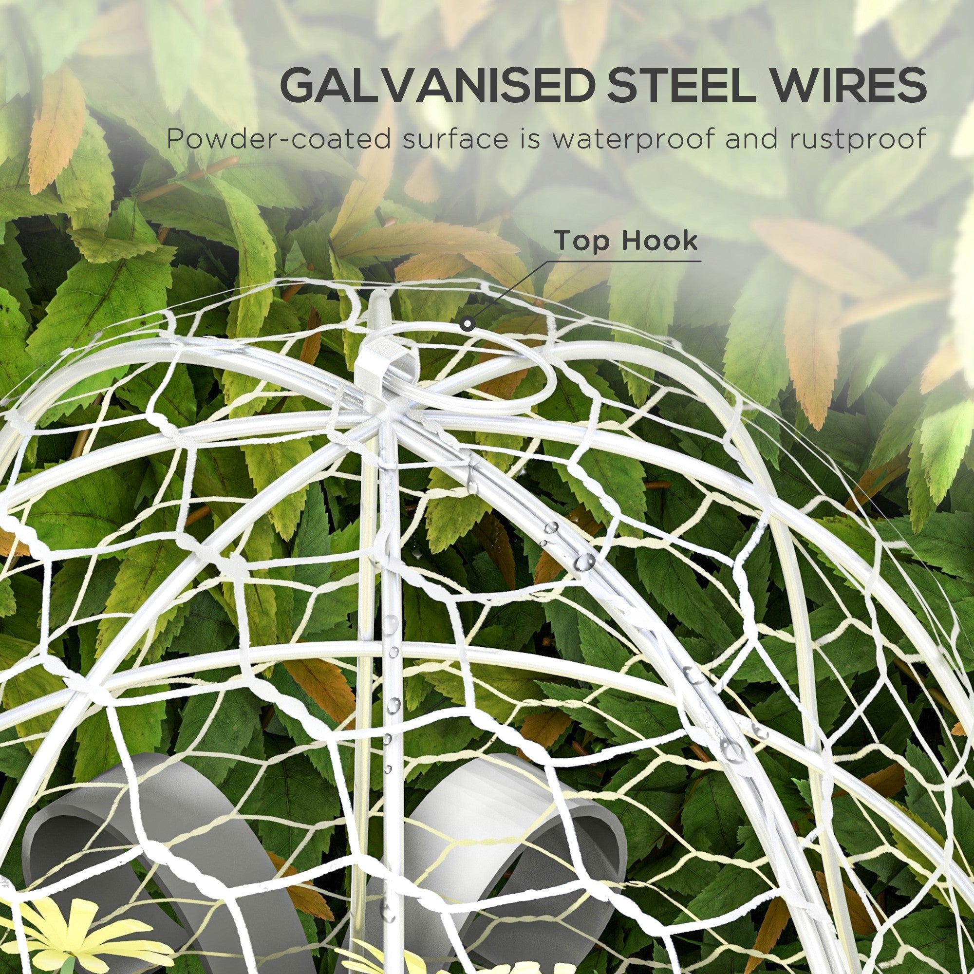6 Pack Garden Cloches for Plants, 16" x 13" Metal Crop Cage, Plant Cages to Keep Animals Out