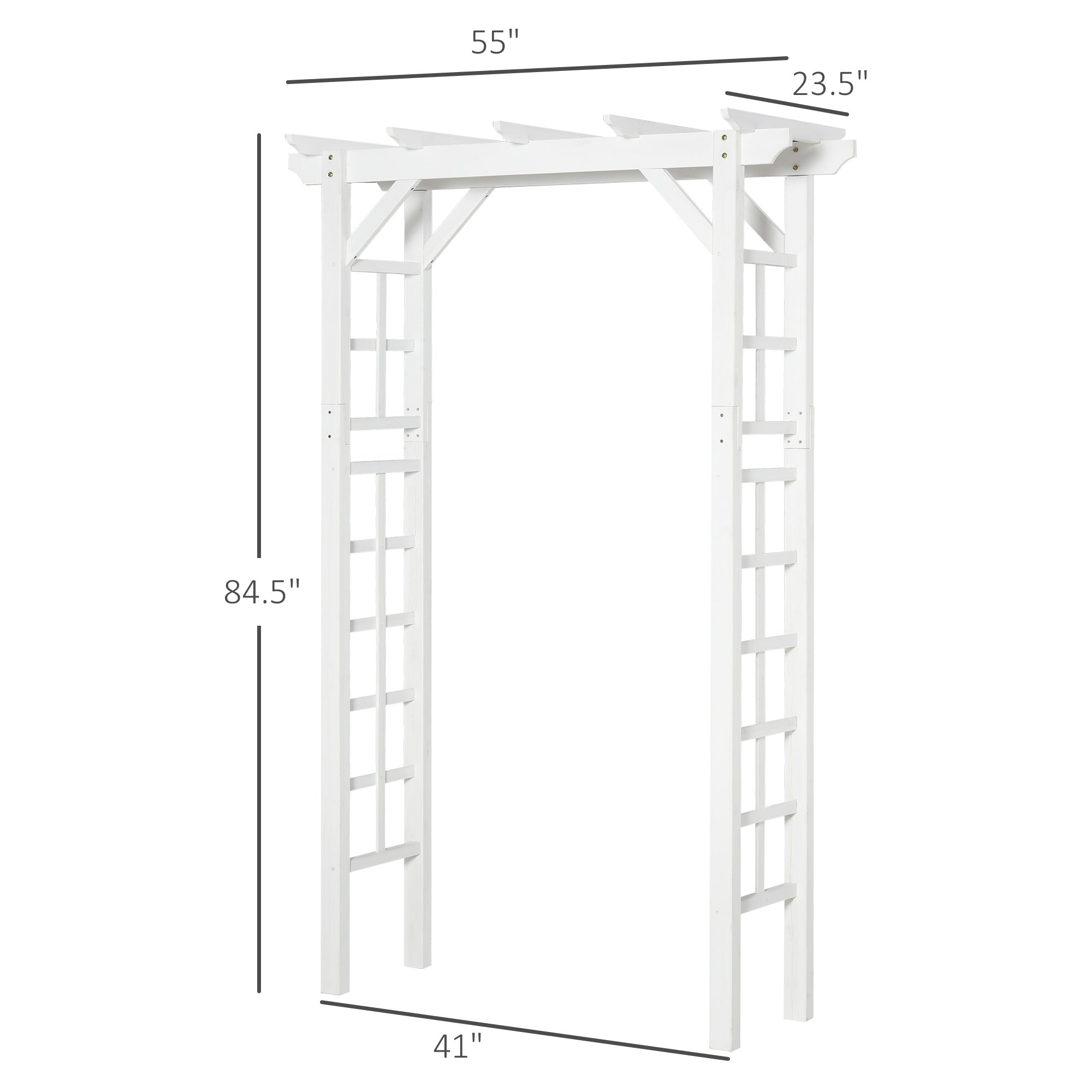 85" Wooden Garden Arbor for Wedding and Ceremony, Outdoor Garden Arch Trellis for Climbing Vines