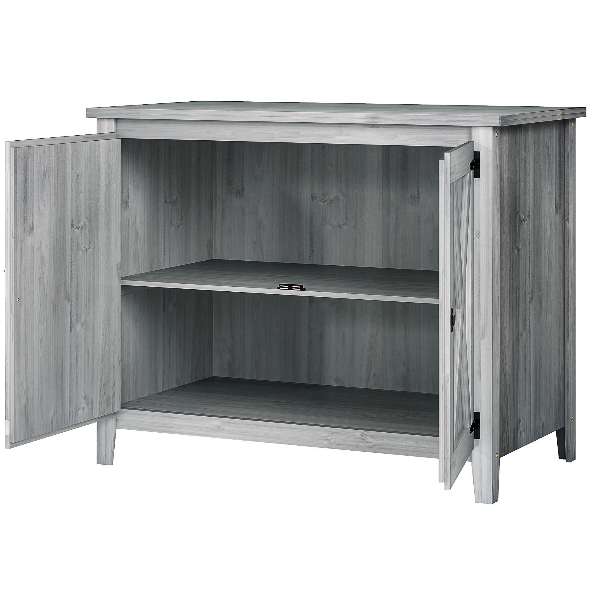 Wooden Outdoor Storage Cabinet, Garden Shed Potting Shed with Shelf and Double Doors