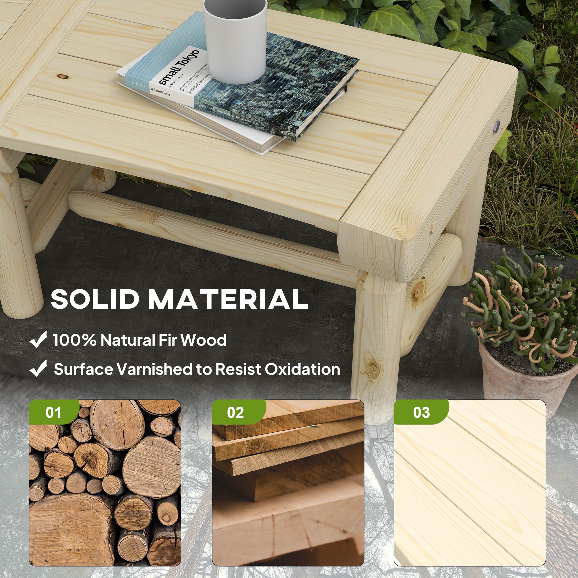 Wooden Garden Bench, Semicircular Round Outdoor Tree Bench, Wrap Around Park Bench for Yard, Patio, Deck, Lawn, Natural