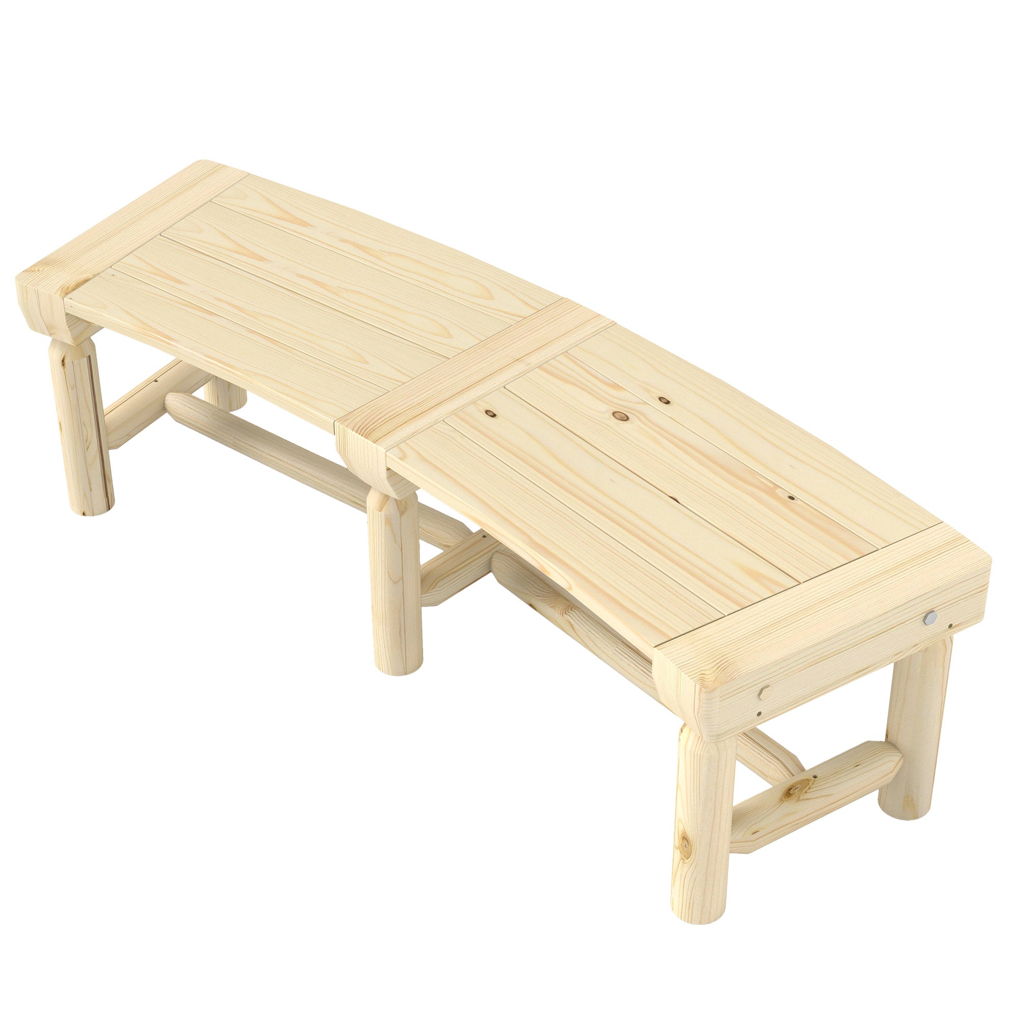 Wooden Garden Bench, Semicircular Round Outdoor Tree Bench, Wrap Around Park Bench for Yard, Patio, Deck, Lawn