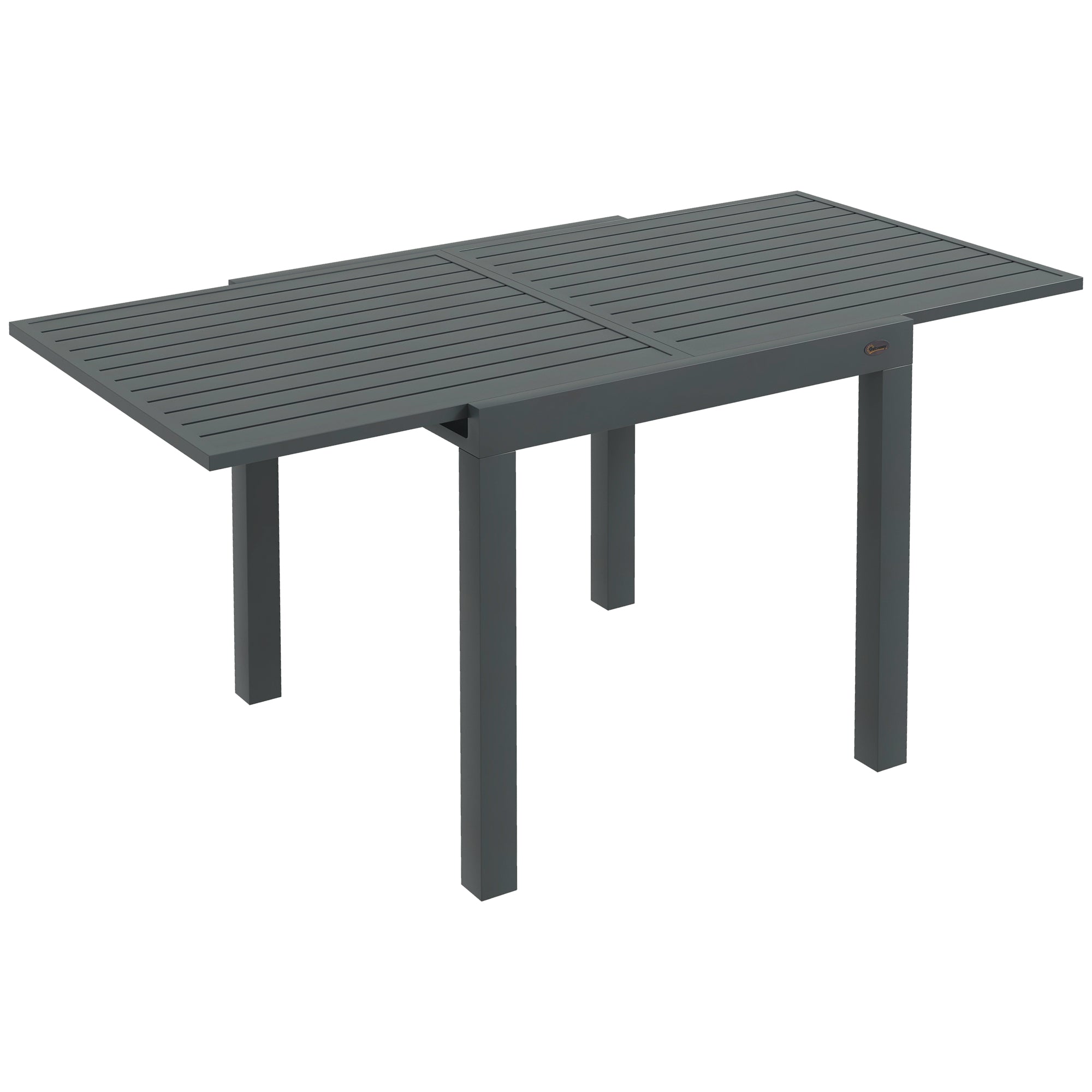 Expandable Patio Table, Outdoor Dining Table for 4-6 with Aluminum Frame for Garden, Lawn, Balcony Terrace
