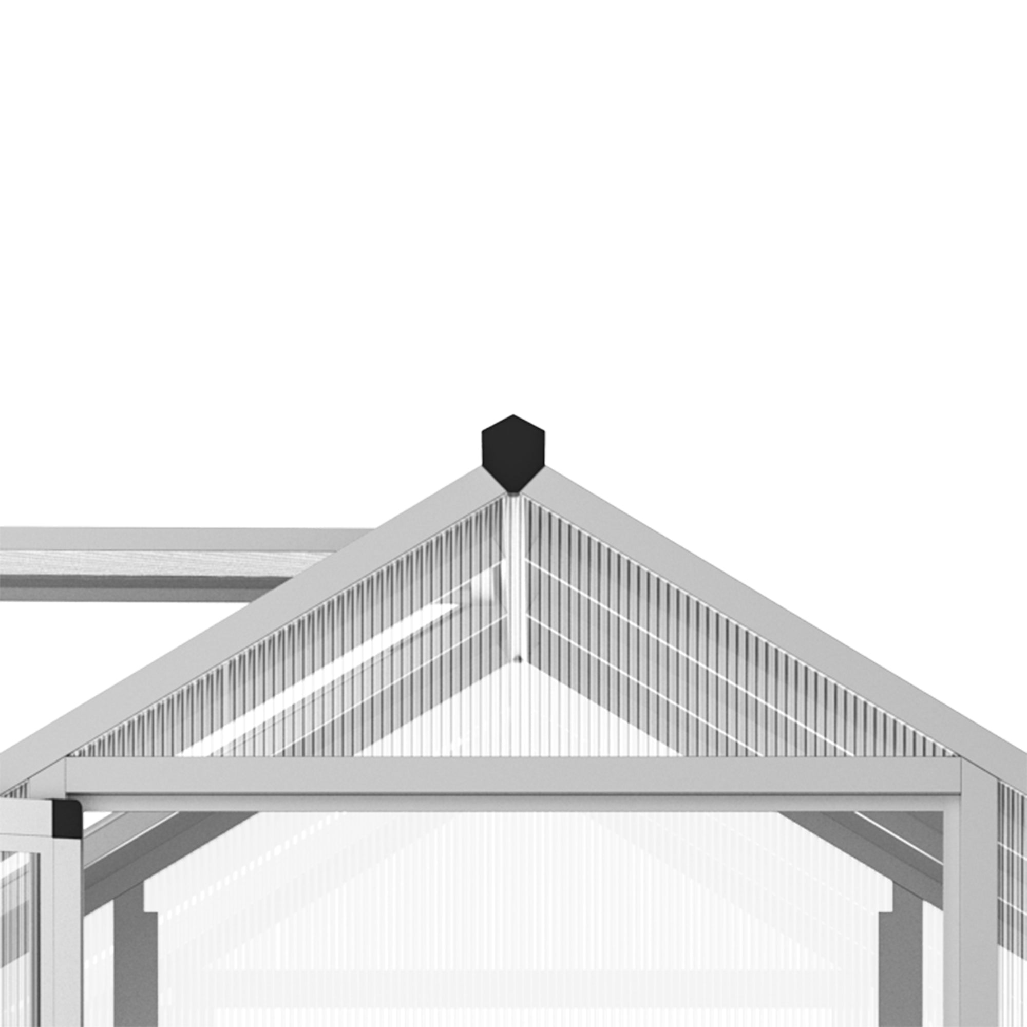 6' L x 6' W Walk-In Polycarbonate Greenhouse with Roof Vent for Ventilation & Rain Gutter for Winter