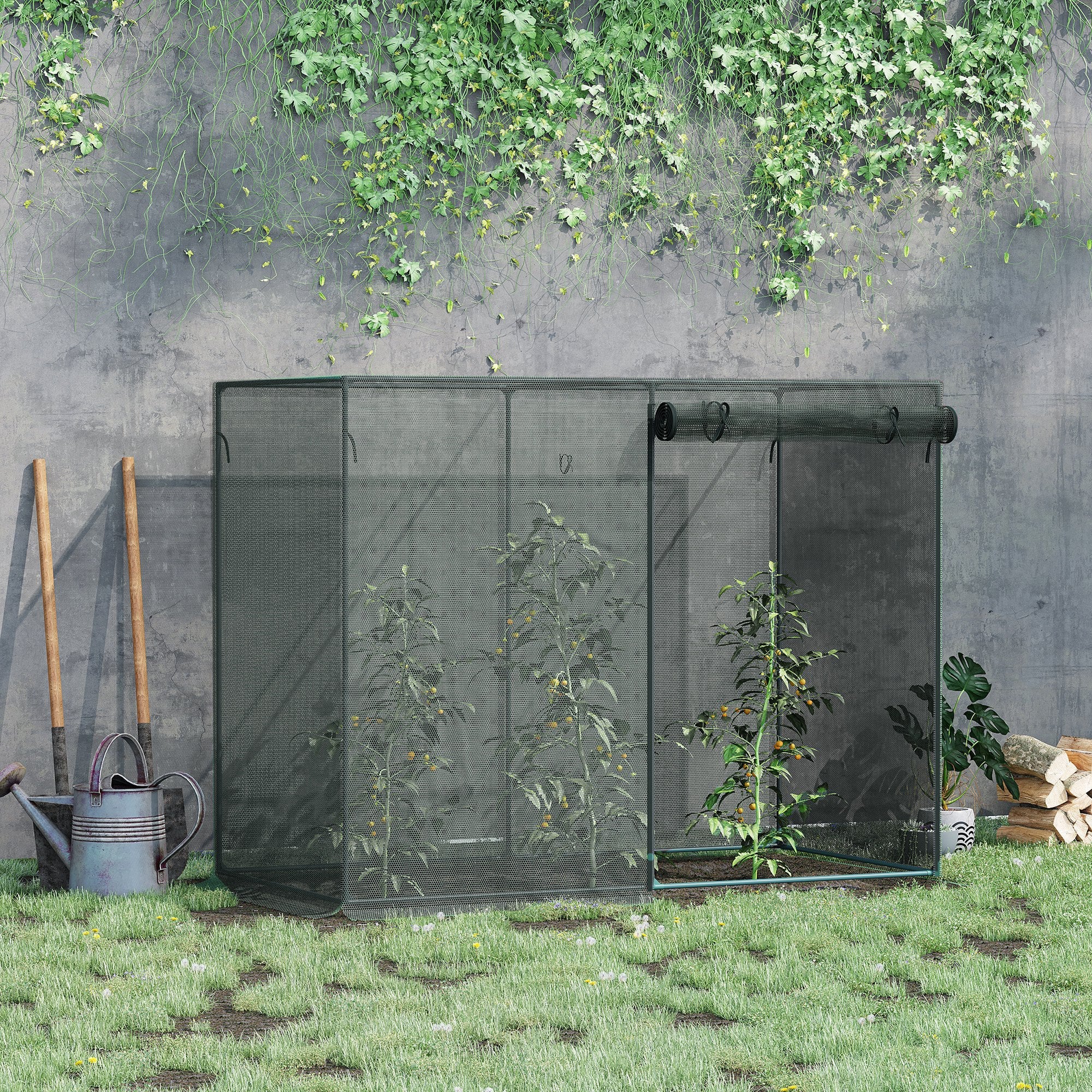 6 x 3ft Crop Cages for Garden, Plant Protectors from Animals, Storage Bag and 6 Ground Stakes