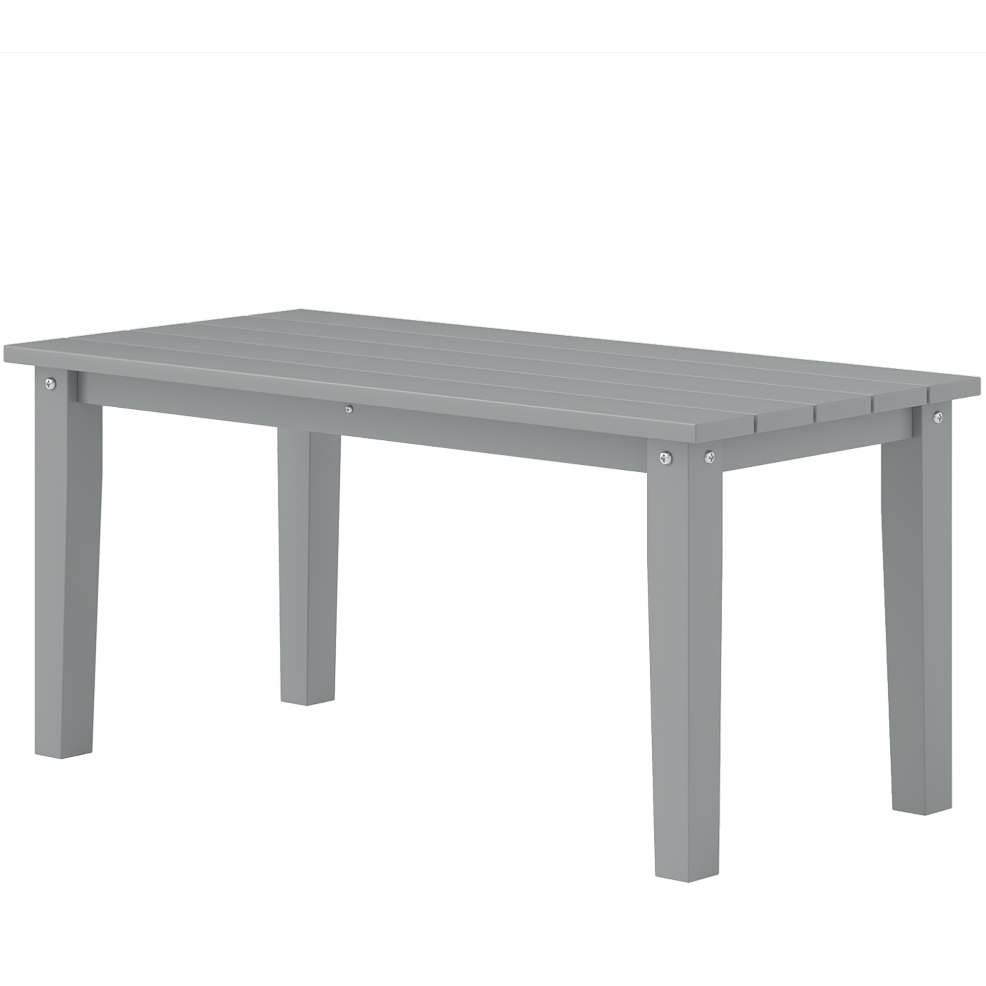 Rectangle Outdoor Coffee Table, HDPE All-Weather Outdoor Patio Table with Slatted Tabletop for Yard, Balcony