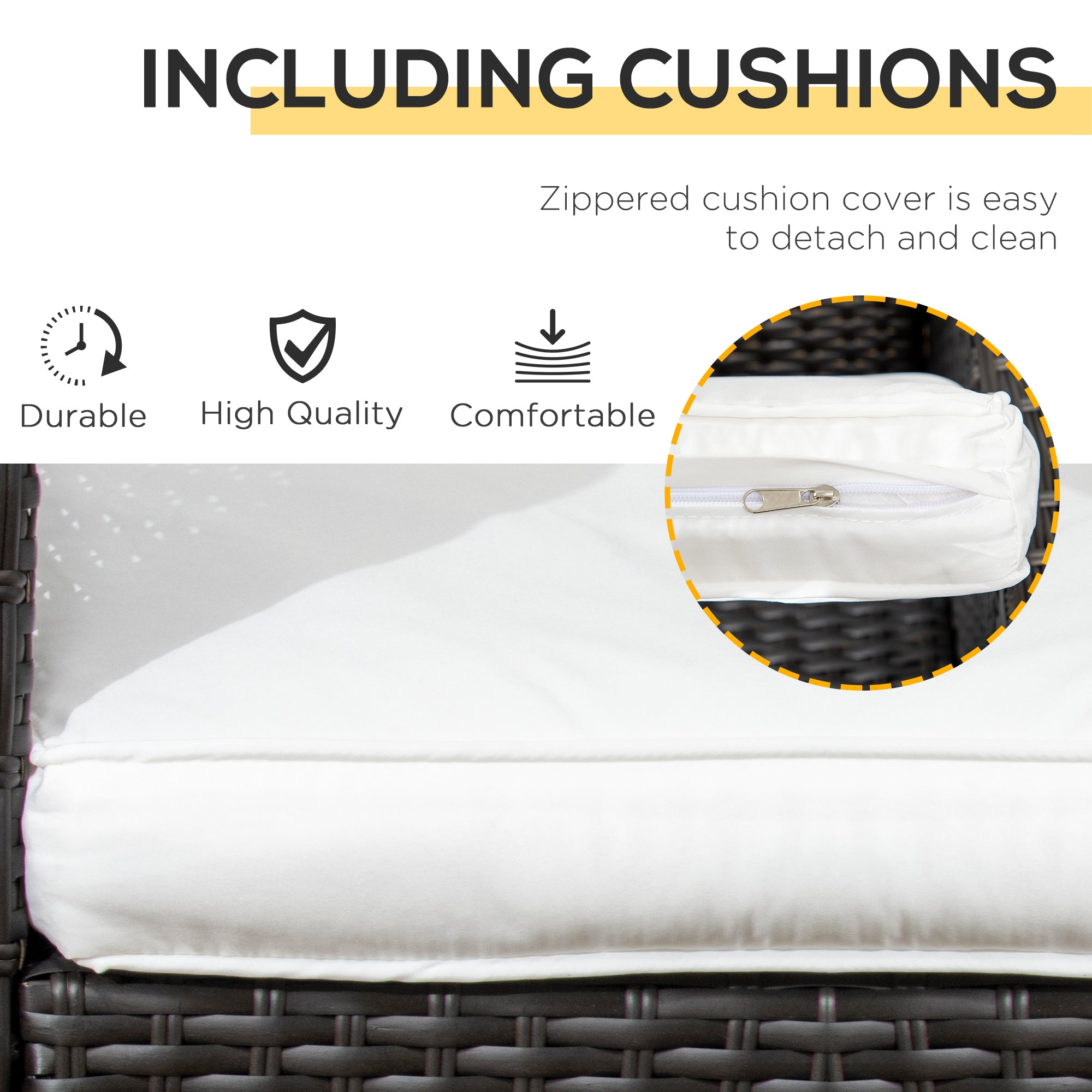Patio Bistro Set, Porch Furniture with 360° Rotation & Rocking Function, 28.25"x30.75"x36.25"