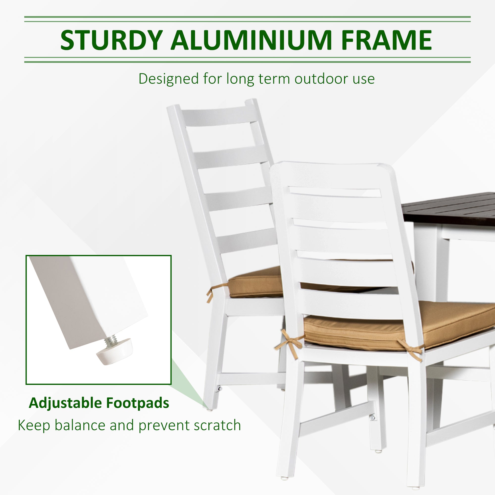 Patio Dining Set for 6, Outdoor Furniture Set with a Table & Chairs, Cushions, Umbrella Hole for Garden, Backyard, or Poolside, Beige