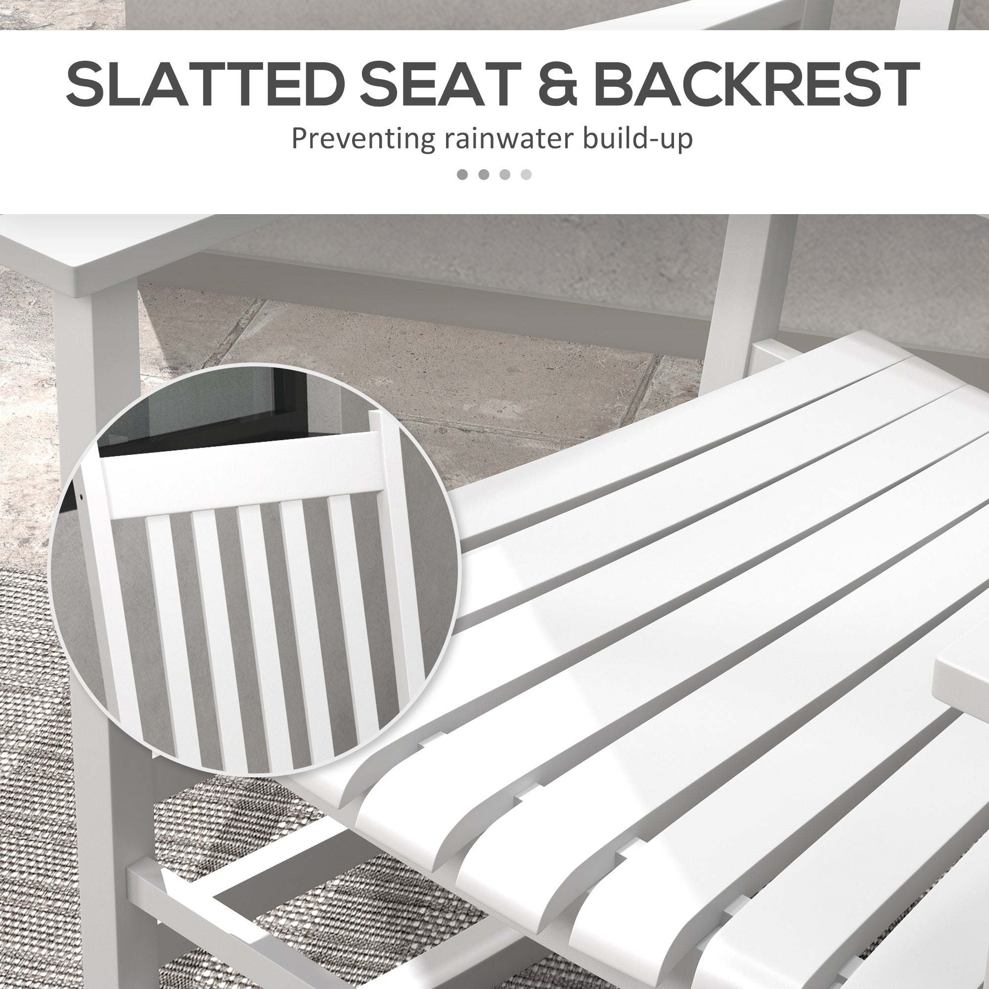 Outdoor Rocking Chair Set of 2, Patio Rocking Chair with Smooth Curves, High Density Wooden Rockers for Lawn Garden Porch, Supports Up to 350lbs