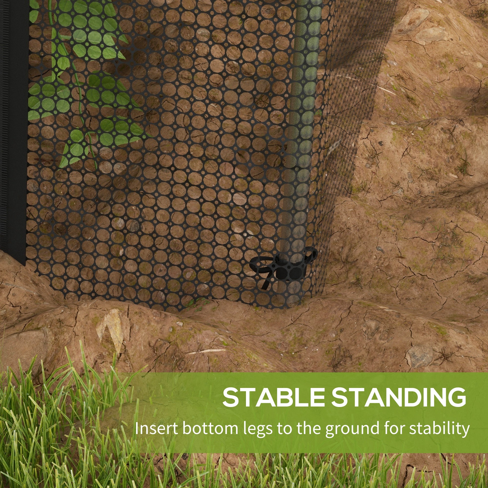 Galvanized Steel Crop Cage, Plant Protection Tent with Zippered Door, 4' x 8', Black