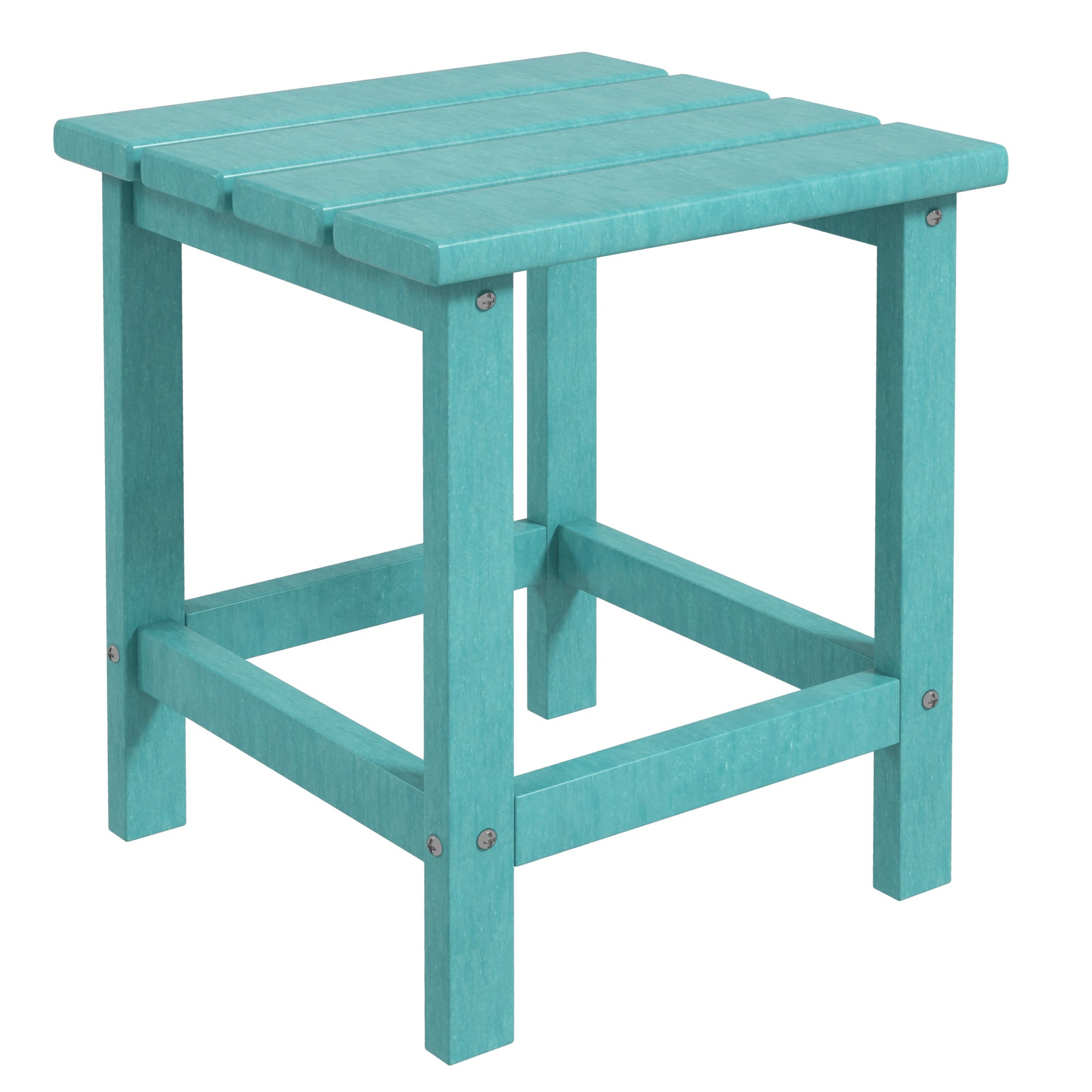 Adirondack Side Table, Square Patio End Table, Weather Resistant 15" Outdoor HDPE Table for Porch, Pool, Balcony