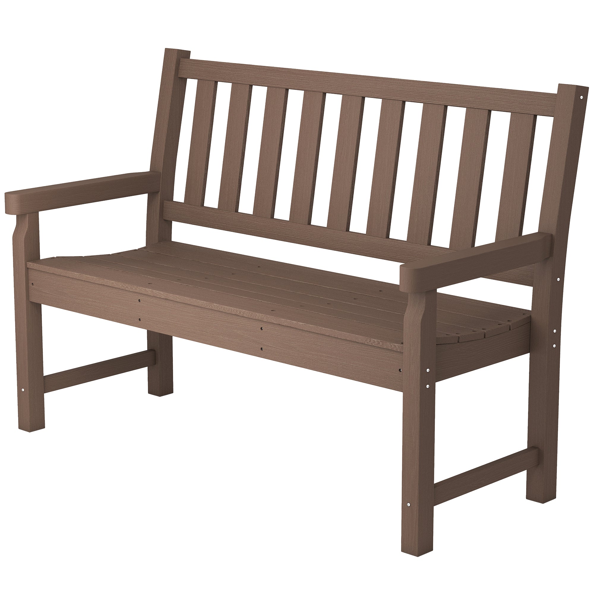 2-Person Garden Bench, HDPE Outdoor Bench with 530 lbs Capacity, Curved Seat for Backyard, Park, Porch, Lawn