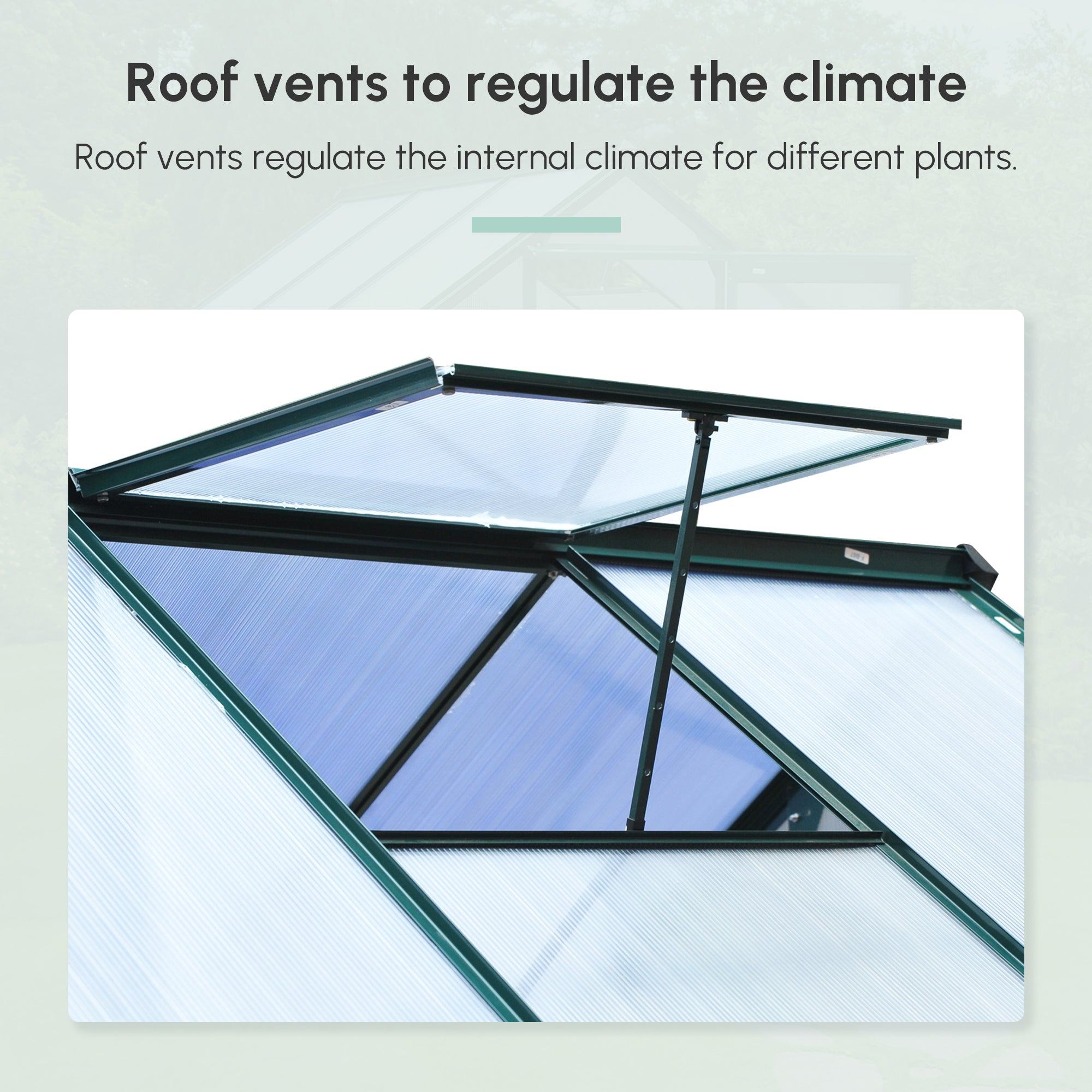 6' x 6' Greenhouse for Outdoors, Polycarbonate Greenhouse with Rain Gutter and Roof Vent, Aluminum Walk-in Green Houses for Outside for Patio Backyard Garden