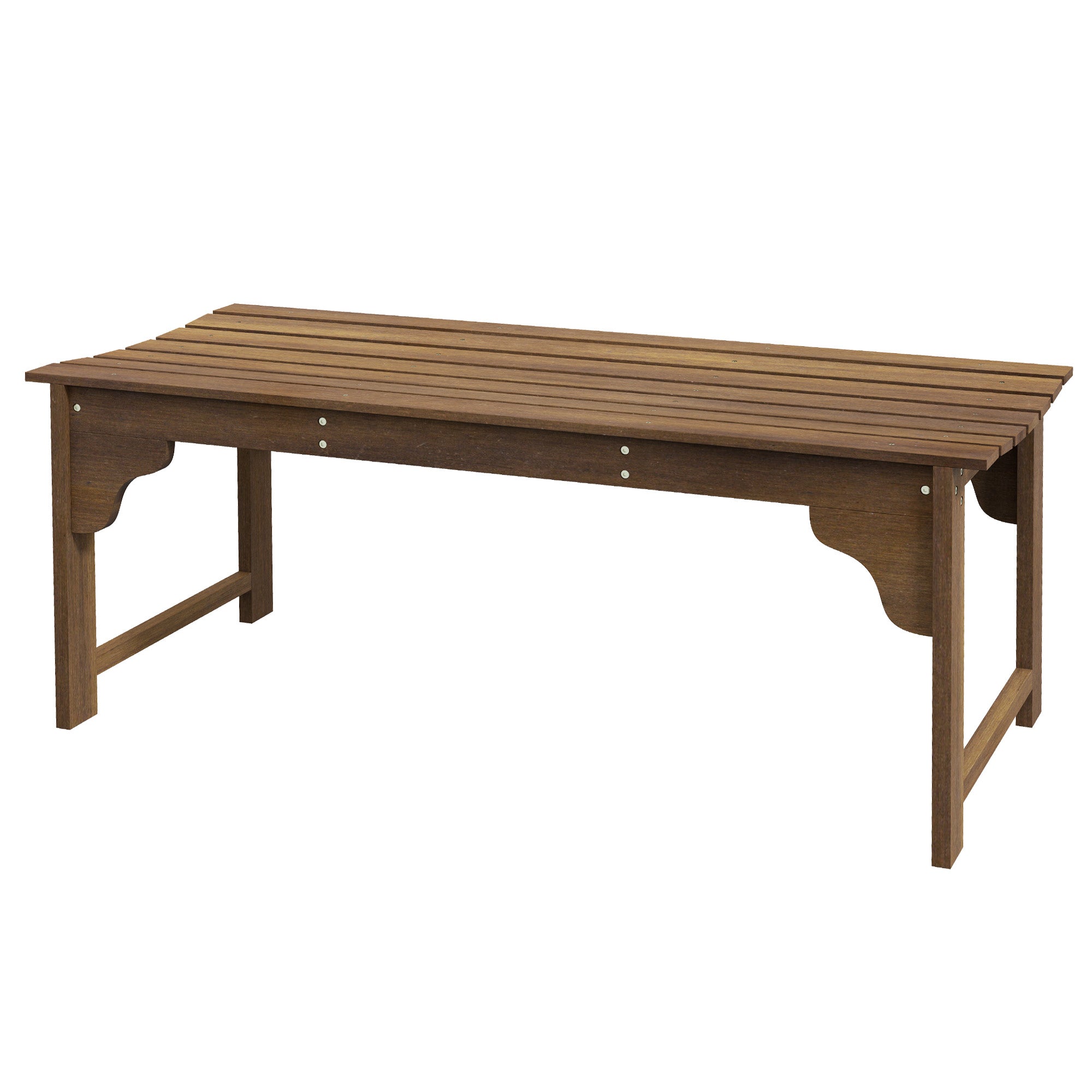 Slatted Wooden Garden Bench, Curved Seat Front Porch Bench