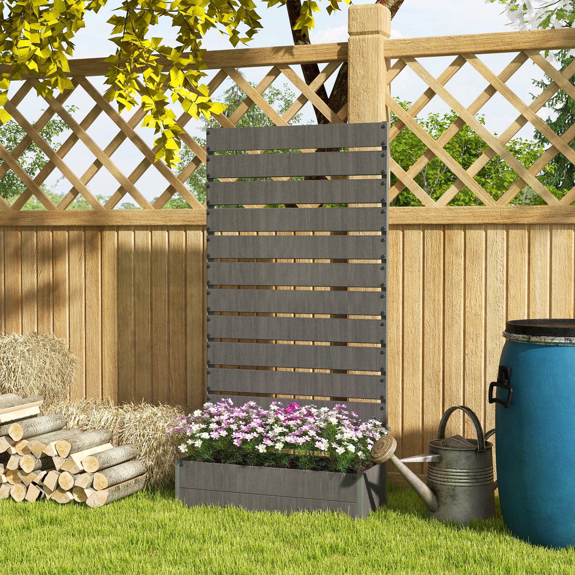 Trellis Planter for Climbing Plants, Raised Garden Bed with Trellis, Planter Box for Outdoor Garden