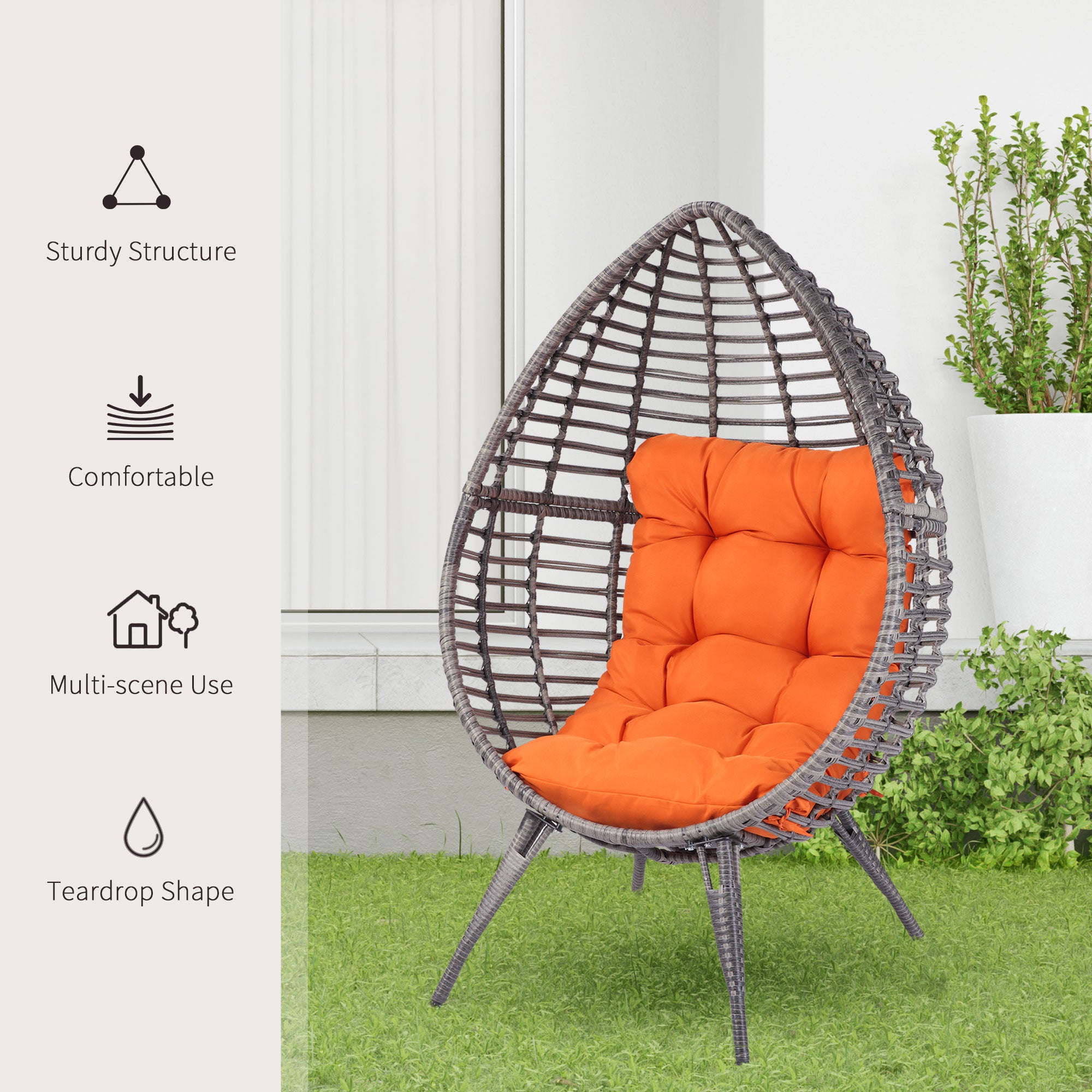 Rattan Egg Chair with Cushion