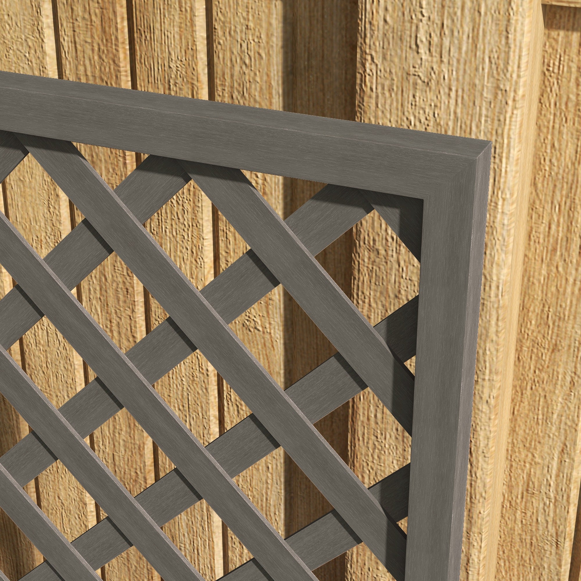 Trellis Planter Box for Climbing Plants, Raised Garden Bed w/ Trellis Lattice for Outdoor Garden, Deck, Backyard