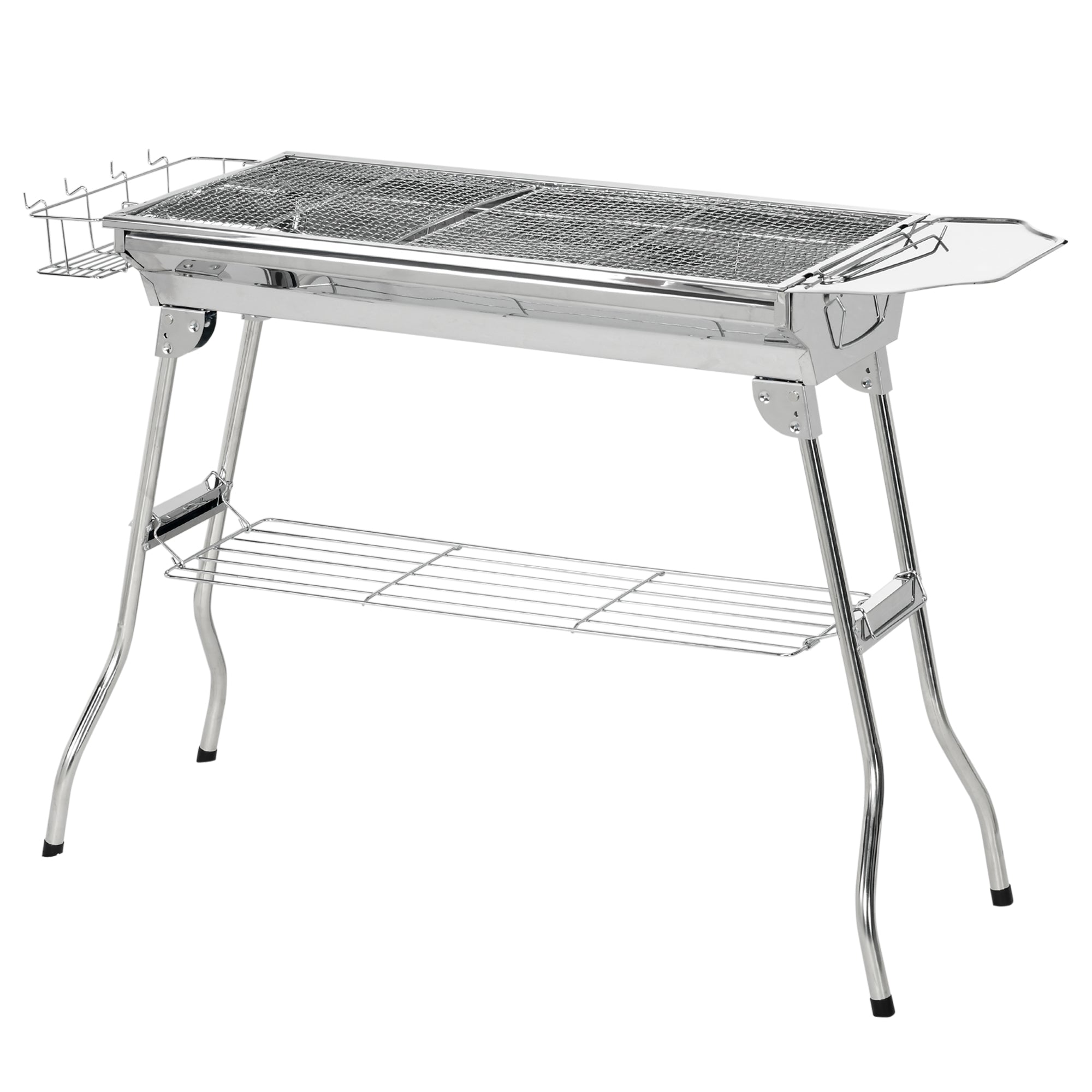 Charcoal Barbecue Grill Stainless Steel Portable Folding Charcoal BBQ Grill Stainless Steel Camp Picnic Cooker