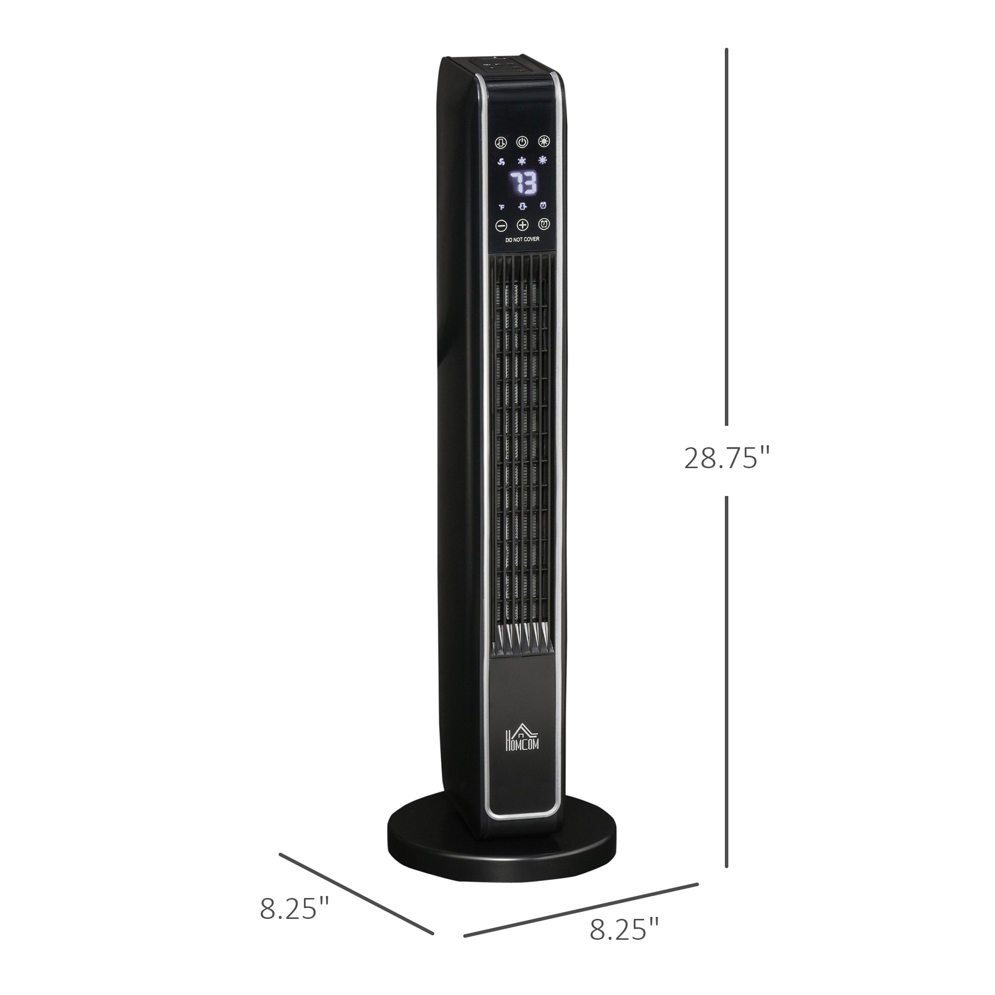 2-In-1 Portable Electric Tower Heater, Oscillating Space Heater for Indoor Use with Remote Control, 8H Timer, Three Heating Modes(High, Low, Fan), 750W / 1500W, Black