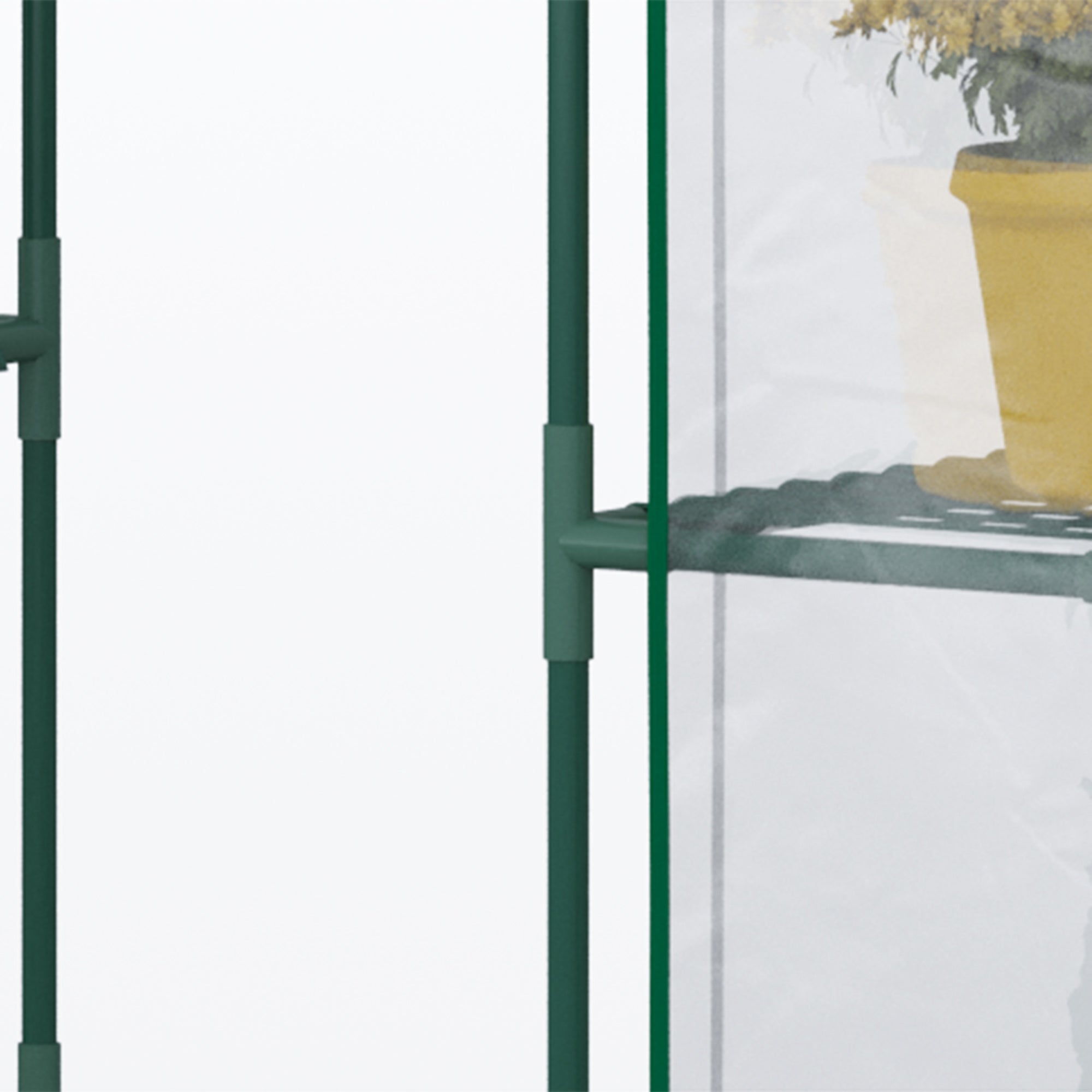 5' x 2.5' x 6.5' Mini Walk-in Greenhouse Kit, Portable Green House with 3 Tier Shelves, Roll-Up Door, and Weatherized Plastic Cover for Backyard Garden, Clear