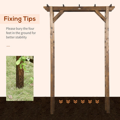 85" Wooden Garden Arbor for Wedding and Ceremony, Outdoor Garden Arch Trellis for Climbing Vines