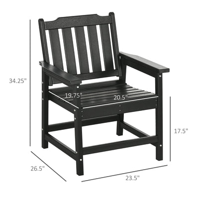 2 Piece All-Weather Patio Chairs, HDPE Patio Dining Chair Set, Heavy Duty Wood-Like Outdoor Furniture