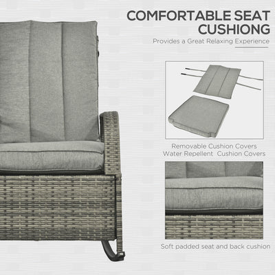 PE Rattan Rocking Recliner with Footrest