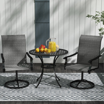 Patio Swivel Chairs Set of 2, High Back Patio Dining Chairs with All-Weather Mesh for Backyard, Lawn, Garden