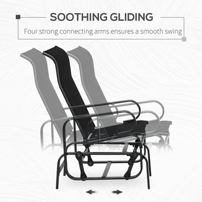 Outdoor Patio Glider Rocker, Metal High-Back Chair for Outdoor Use