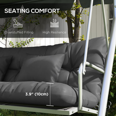 59" Tufted Bench Cushions & Throw Pillows, Replacement Bench Seat Pad, Back & 2 Pillows for Outdoor Furniture, Charcoal
