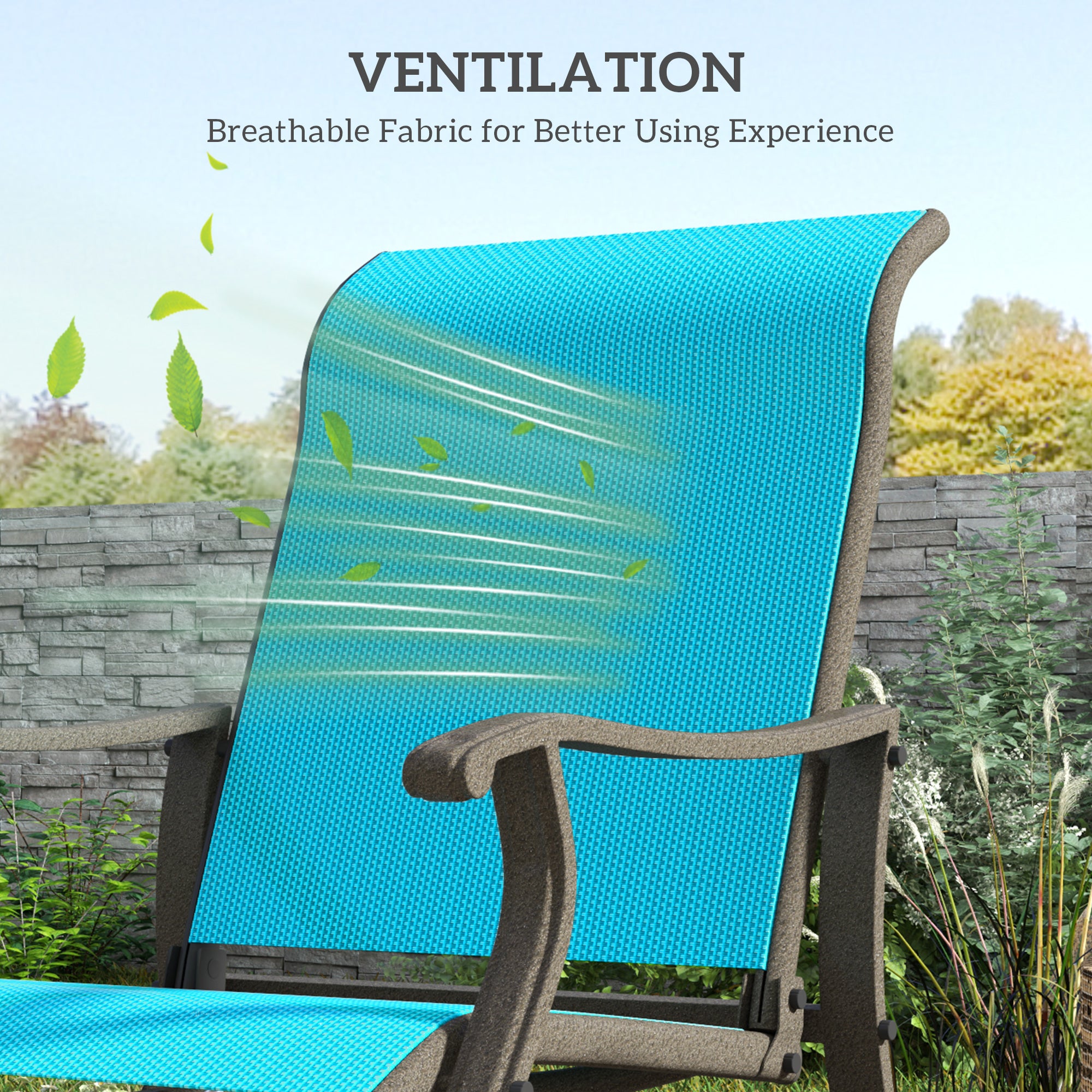 Outdoor Glider Chair Patio Glider Swing Chair with Mesh Seat, Steel Frame for Backyard, Garden, Porch