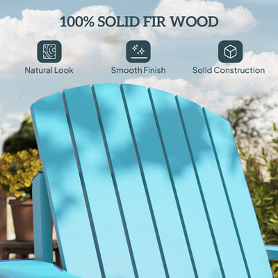 Oversized Adirondack Chair, Outdoor Fire Pit and Porch Seating, Classic Log Lounge w/ Built-in Cupholder
