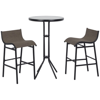 3 Piece Bar Height Outdoor Bistro Set for 2