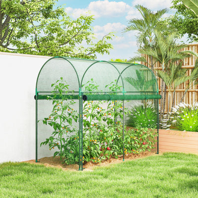 Crop Cage, 6' x 3' x 5' Large Plant Protection Tent with Zippered Door, Outdoor Garden Cage
