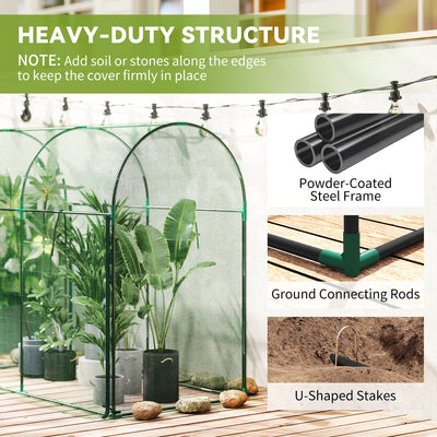 Crop Cage, 6' x 3' x 5' Large Plant Protection Tent with Zippered Door, Outdoor Garden Cage
