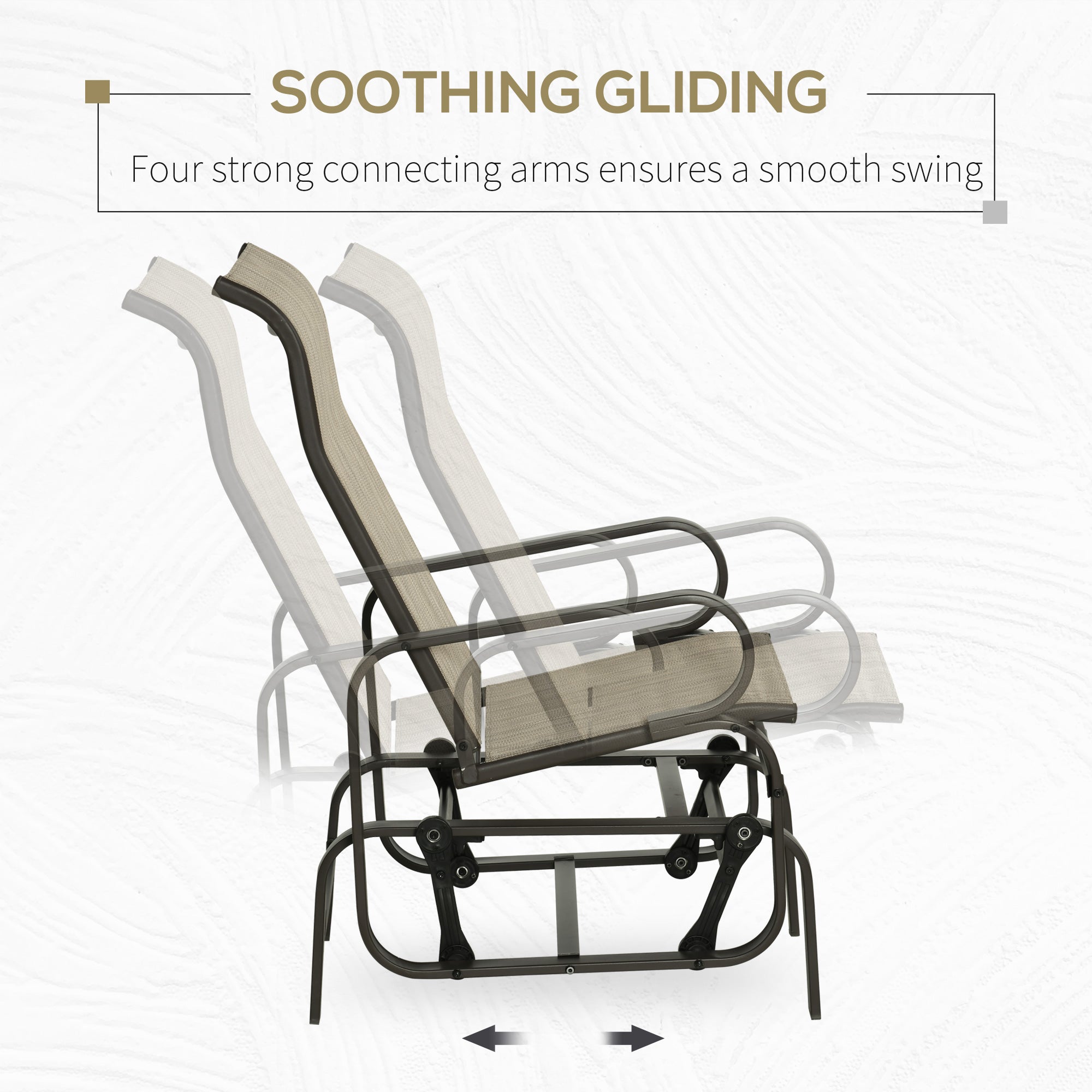 Outdoor Patio Glider Rocker, Metal High-Back Chair for Outdoor Use