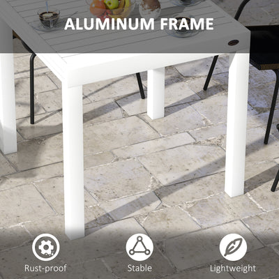 Expandable Patio Table, Outdoor Dining Table for 4-6 with Aluminum Frame for Garden, Lawn, Balcony Terrace