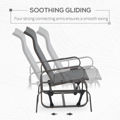 Outdoor Patio Glider Rocker, Metal High-Back Chair for Outdoor Use