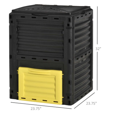 Garden Compost Bin 80 Gallon Outdoor Large Capacity Composter Fast Create Fertile Soil Aerating Box, Easy Assembly