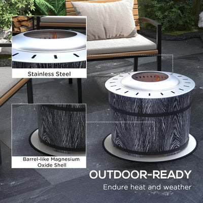Smokeless Fire Pit, Portable Camping Bonfire Stove with Mat for Backyard, Patio, Picnic, Magnesium Oxide