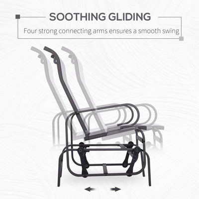 Outdoor Patio Glider Rocker, Metal High-Back Chair for Outdoor Use