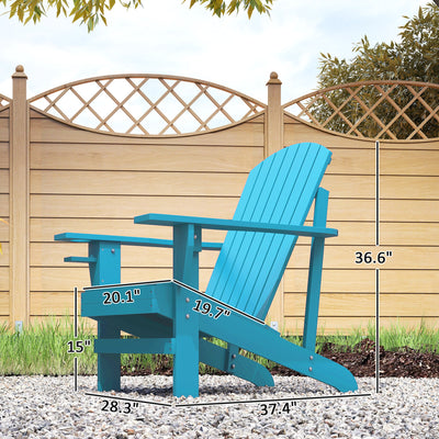 Oversized Adirondack Chair, Outdoor Fire Pit and Porch Seating, Classic Log Lounge w/ Built-in Cupholder