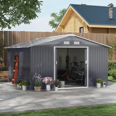 Garden Metal Shed, Storage Shed Utility Storage with Double Locking Doors for Bike, Yard Tools