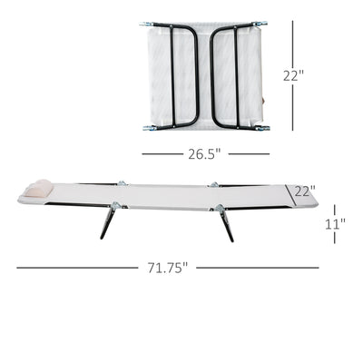 Folding Chaise Lounge Chair, Pool Sun Tanning Chair, Outdoor Lounge Chair with Reclining Back, Breathable Mesh Seat, Headrest for Beach, Yard, Patio