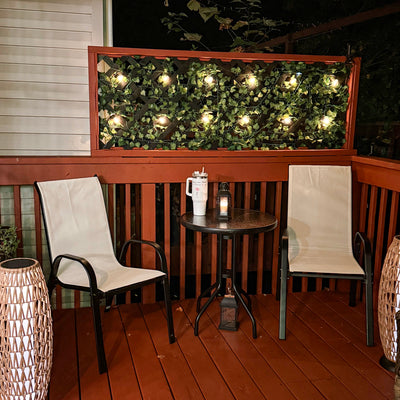 3 Pieces Bistro Set, Small Patio Furniture Set with Stackable Chairs and Glass Table for Backyard, Balcony