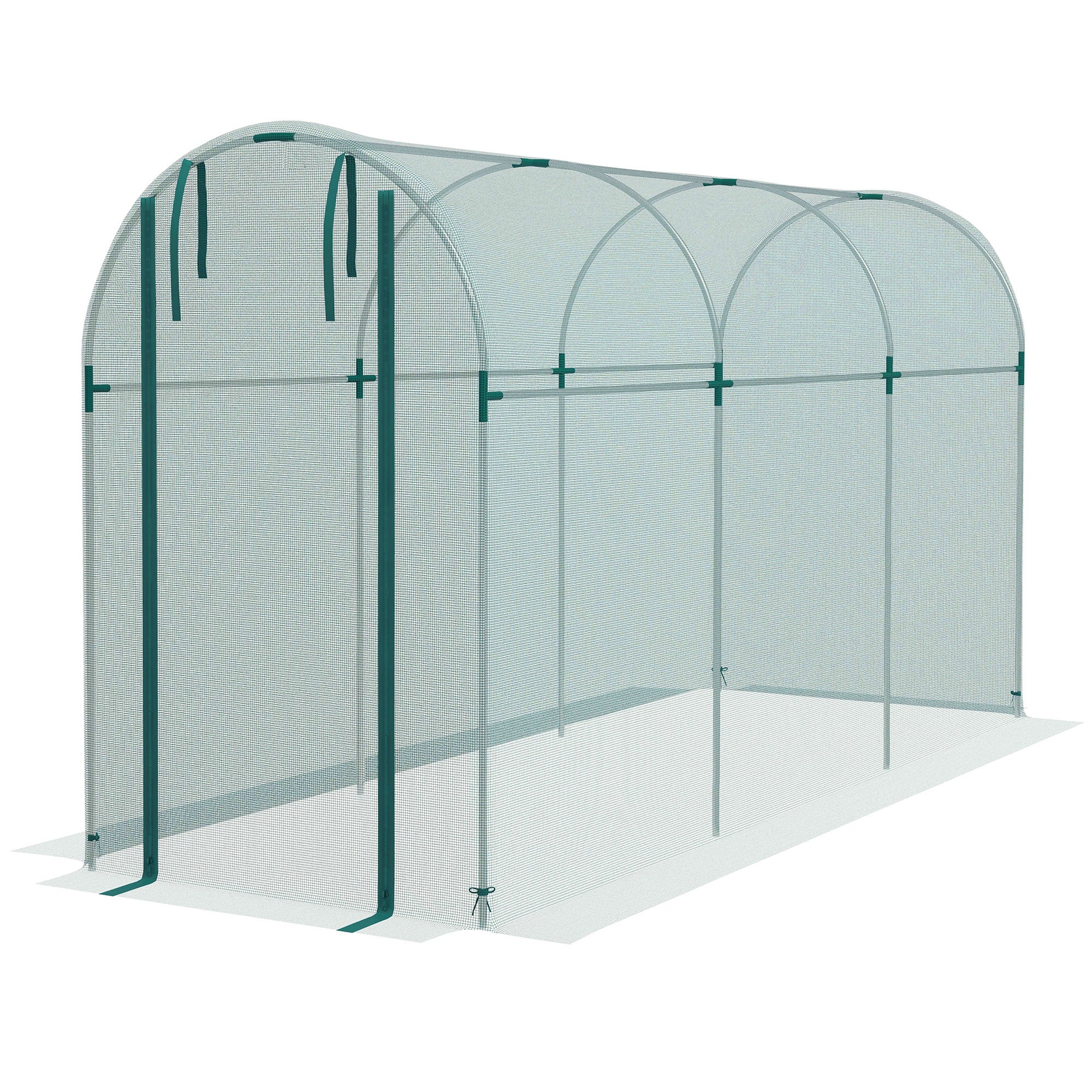 Galvanized Steel Crop Cage, Plant Protection Tent with Zippered Door, 4' x 12'