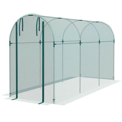 Galvanized Steel Crop Cage, Plant Protection Tent with Zippered Door, 4' x 12'